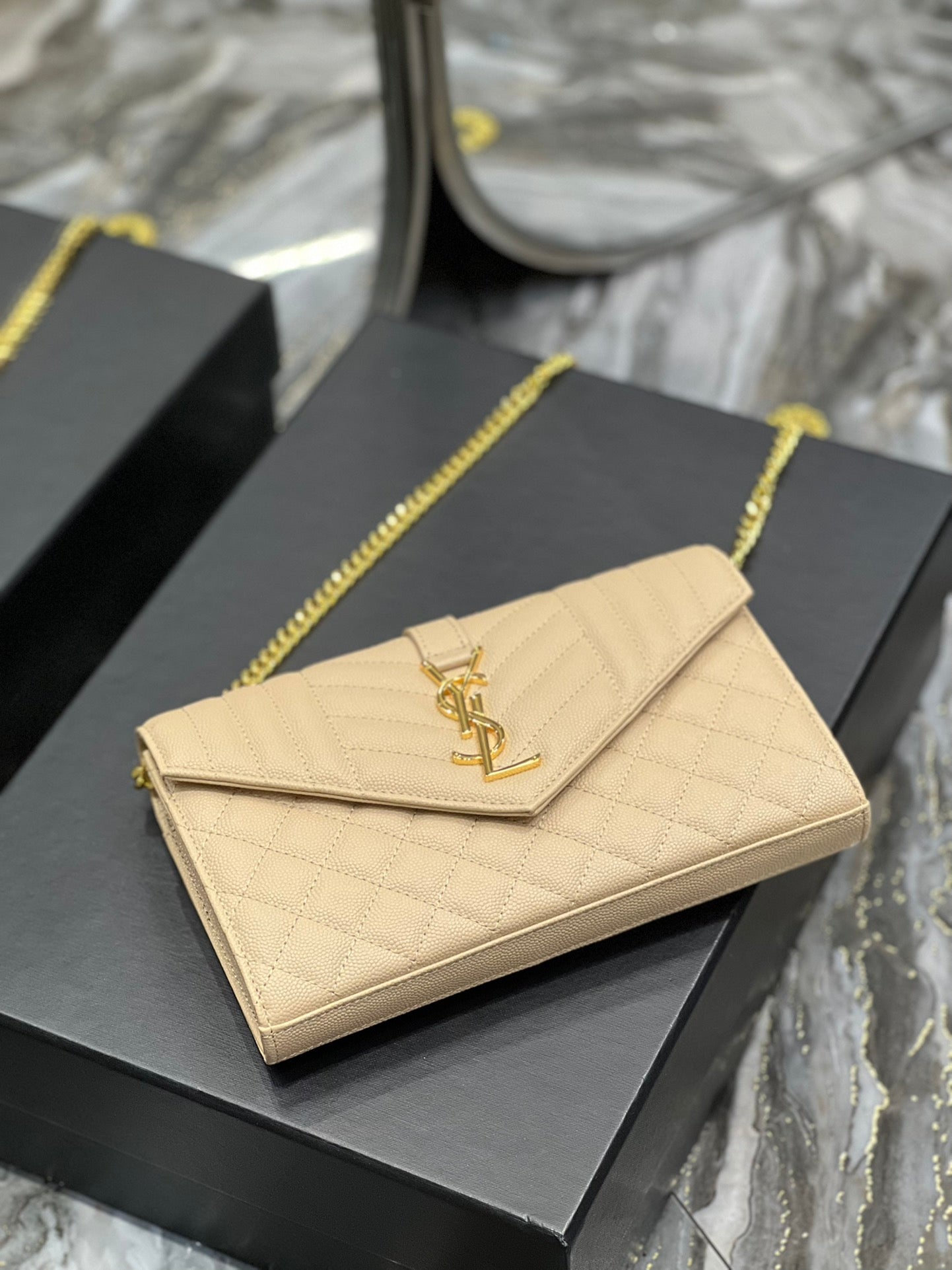 YSL Saint Laurent YSL Top Quality Envelope Bag For Women Beige Small Travel Bag