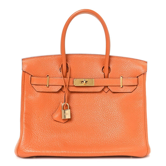Hermes Taurillon Clemence Birkin Potiron Handbag Travel Bag