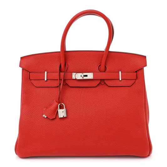 Hermes Togo Birkin Vermillion Handbag Travel Bag