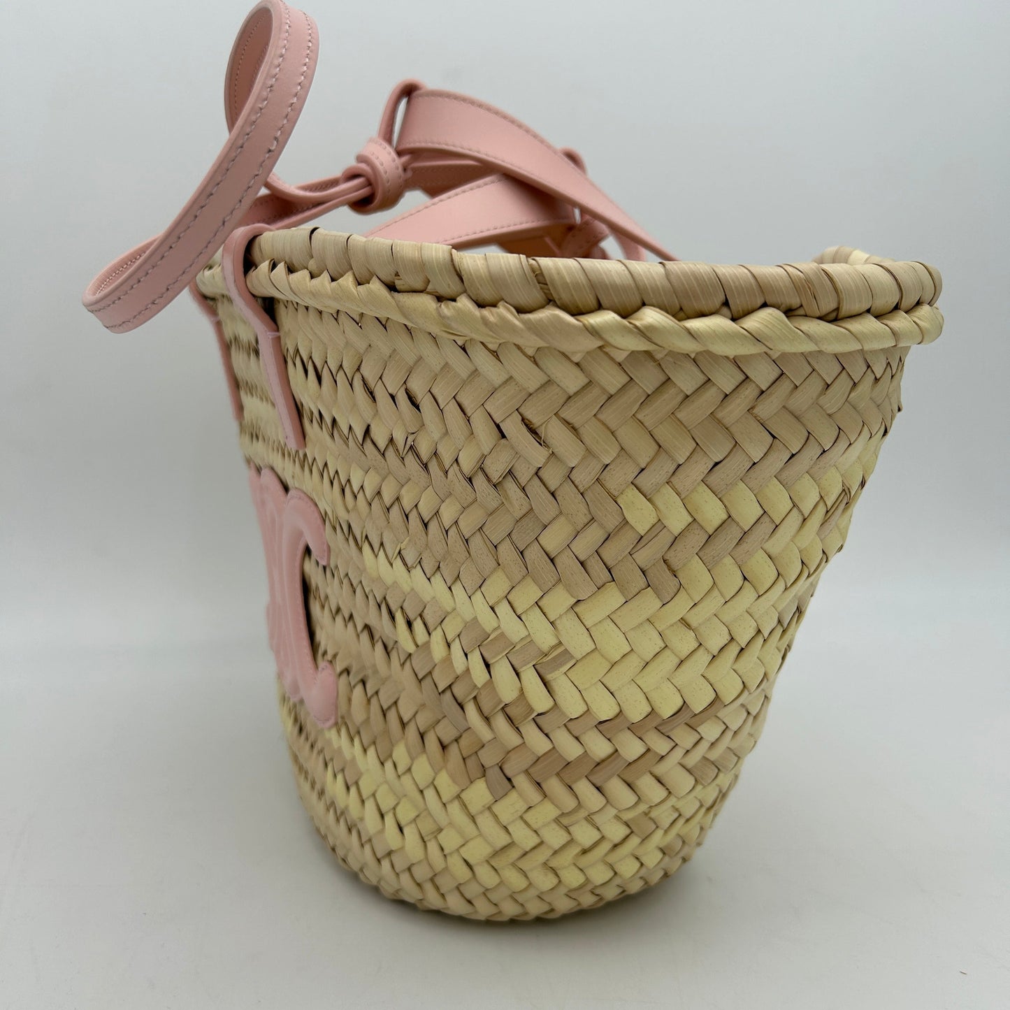 Luxury Medium Basket Bag Leather Pink Travel Bag