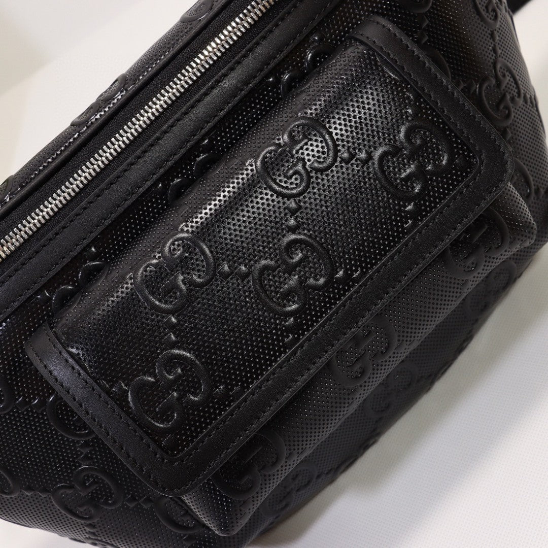 gg Embossed Belt Men 11in Black Accessory