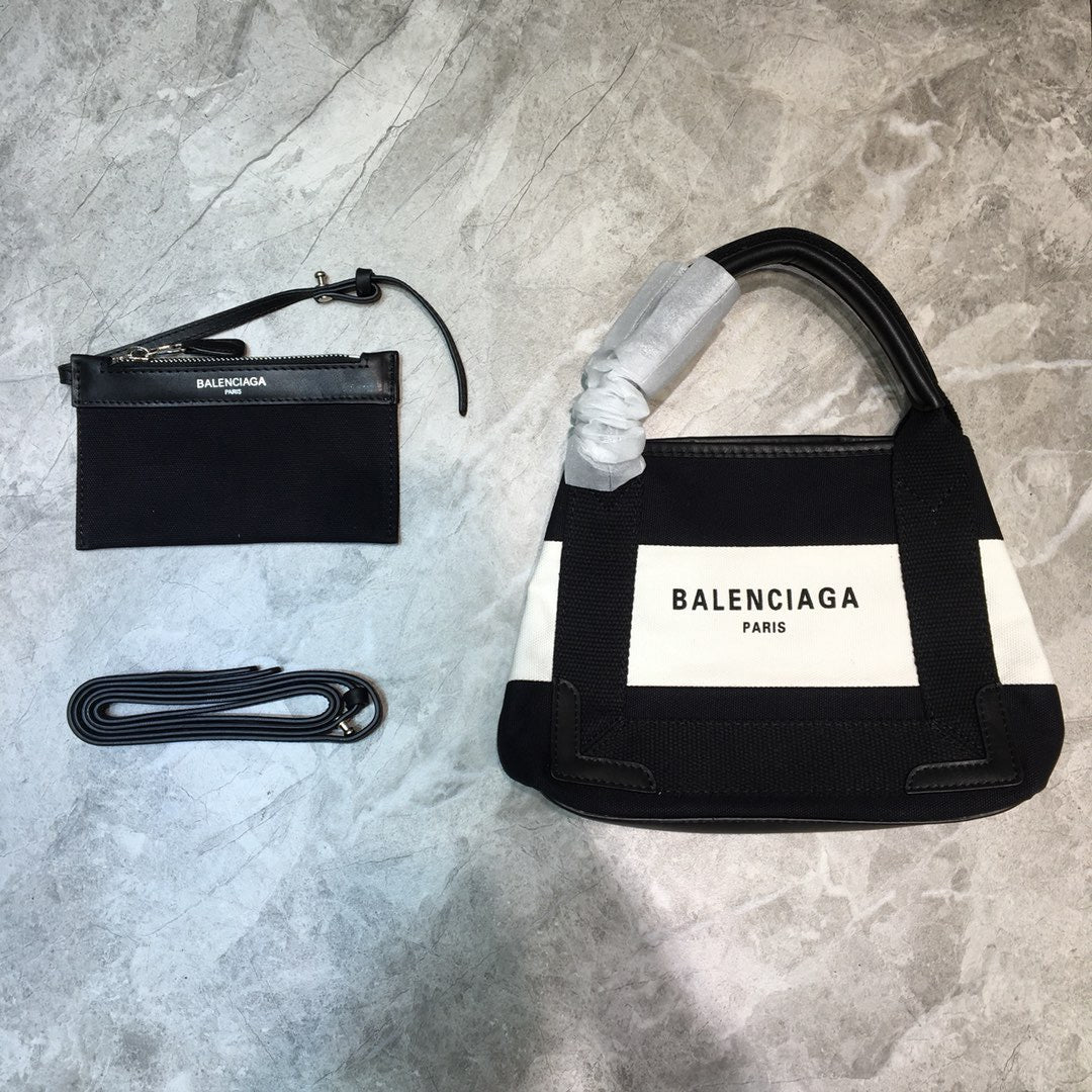 Top Quality Navy Cabas Tote Bag In Black White