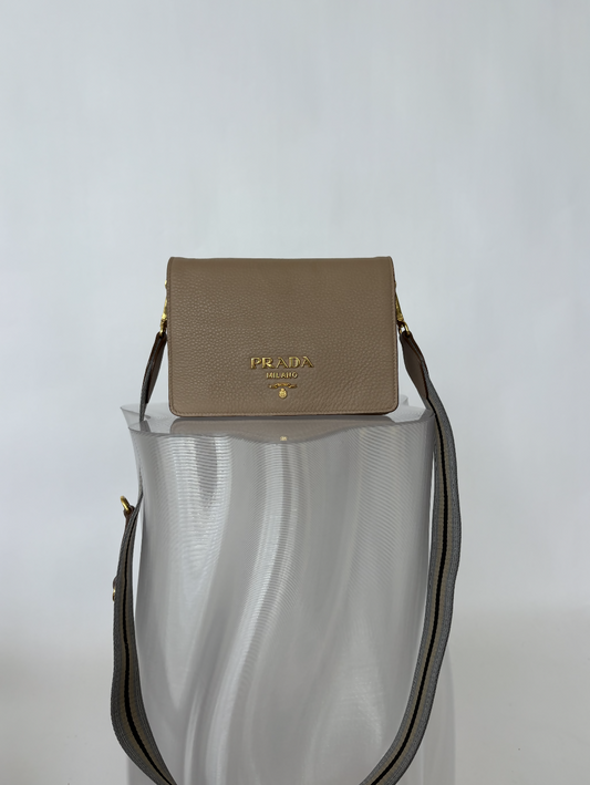 Prada Handbag Daino Crossbody Bag Vitello Flap