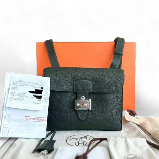 Hermes Sac Depeches Veau Togo Hardware Handbag Silver Travel Bag