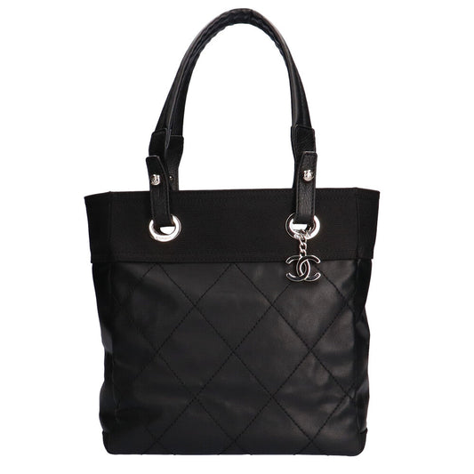 Chanel Paris Biarritz PM Here Mark PVC Tote Black Tote Bag