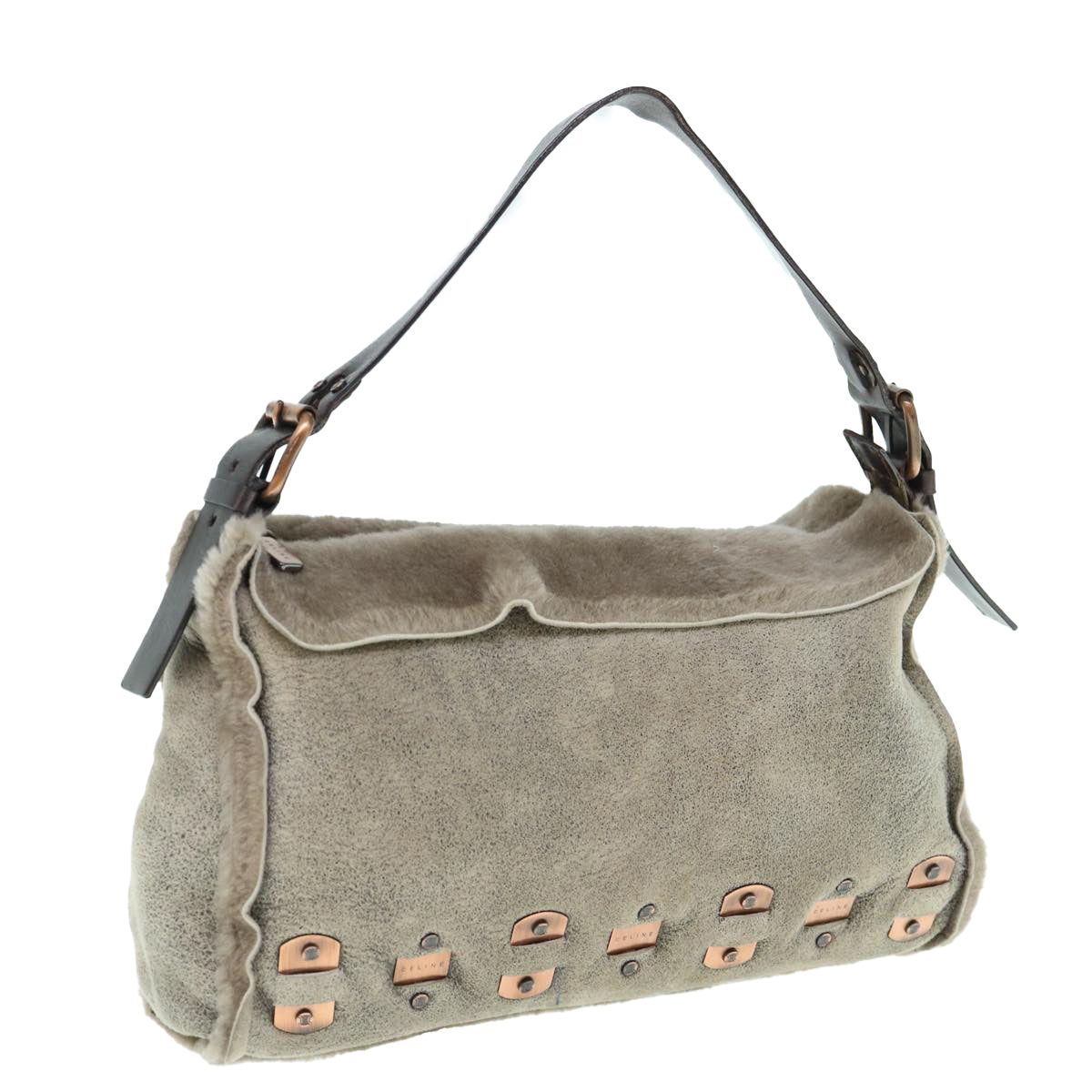Luxury Hand Bag Fur Beige Travel Bag