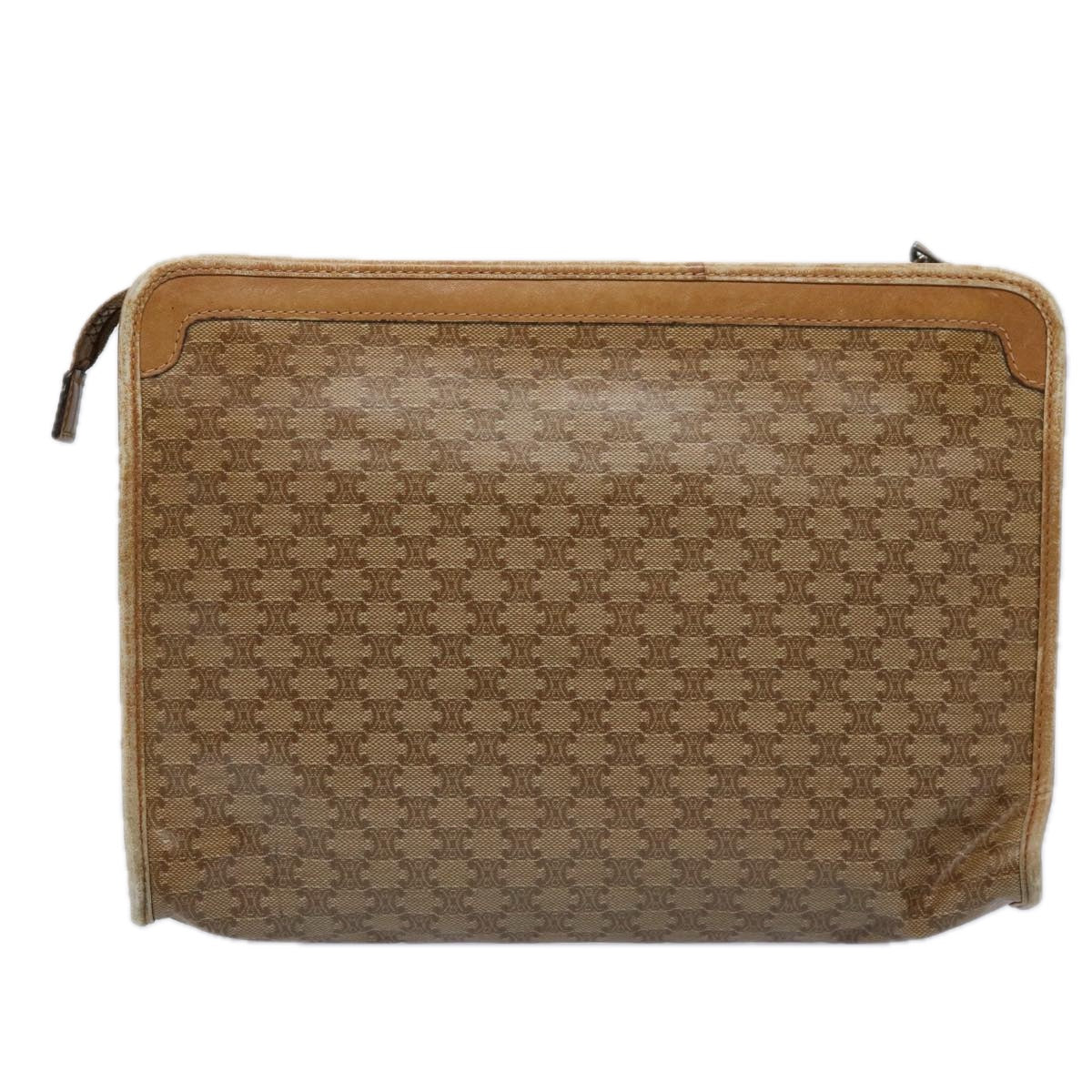 Luxury Macadam Clutch Bag Pvc Set Beige Leather Canvas Brown Beige