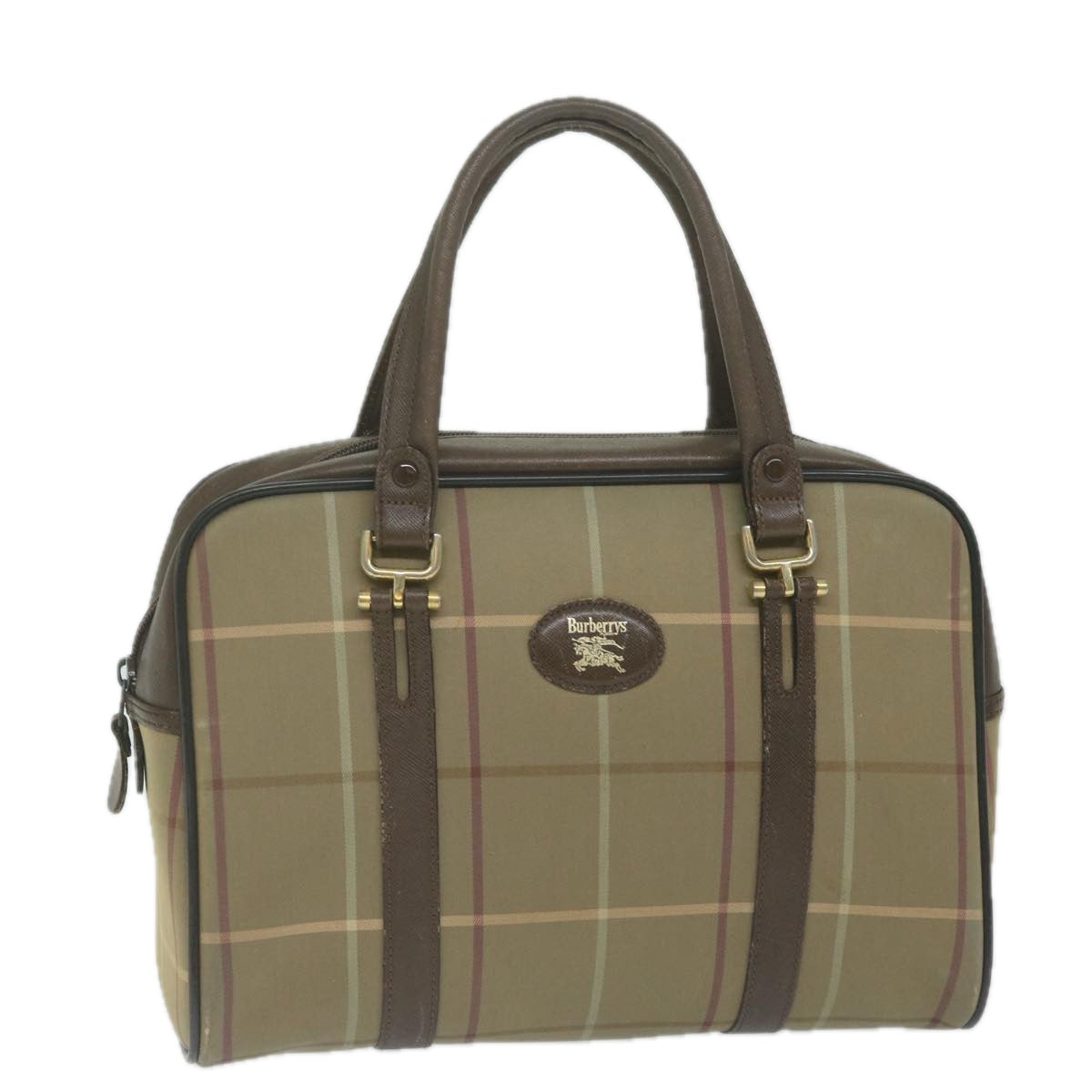 Burberry Luxury ss Nova Check Hand Bag Auth Bs11220 Canvas Nylon Brown Travel Bag