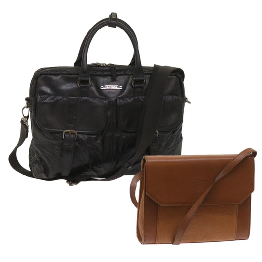 Burberry Luxury Shoulder Bag 2Set Auth Bs11672 Leather Black Brown