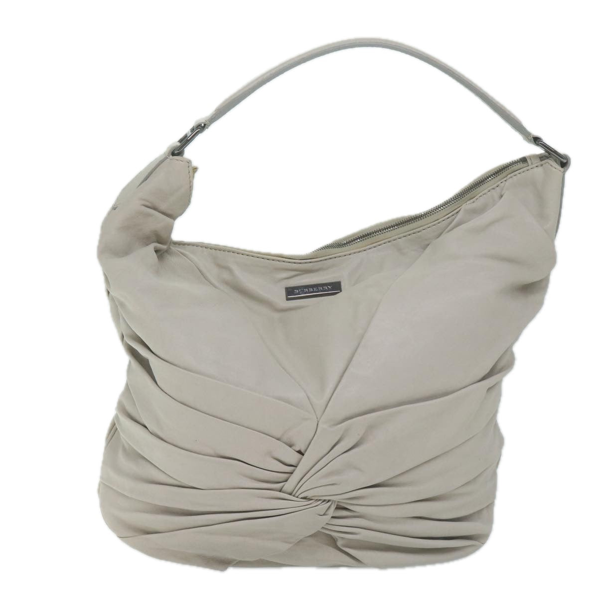Burberry Luxury Shoulder Bag Auth Bs11678 Leather Beige