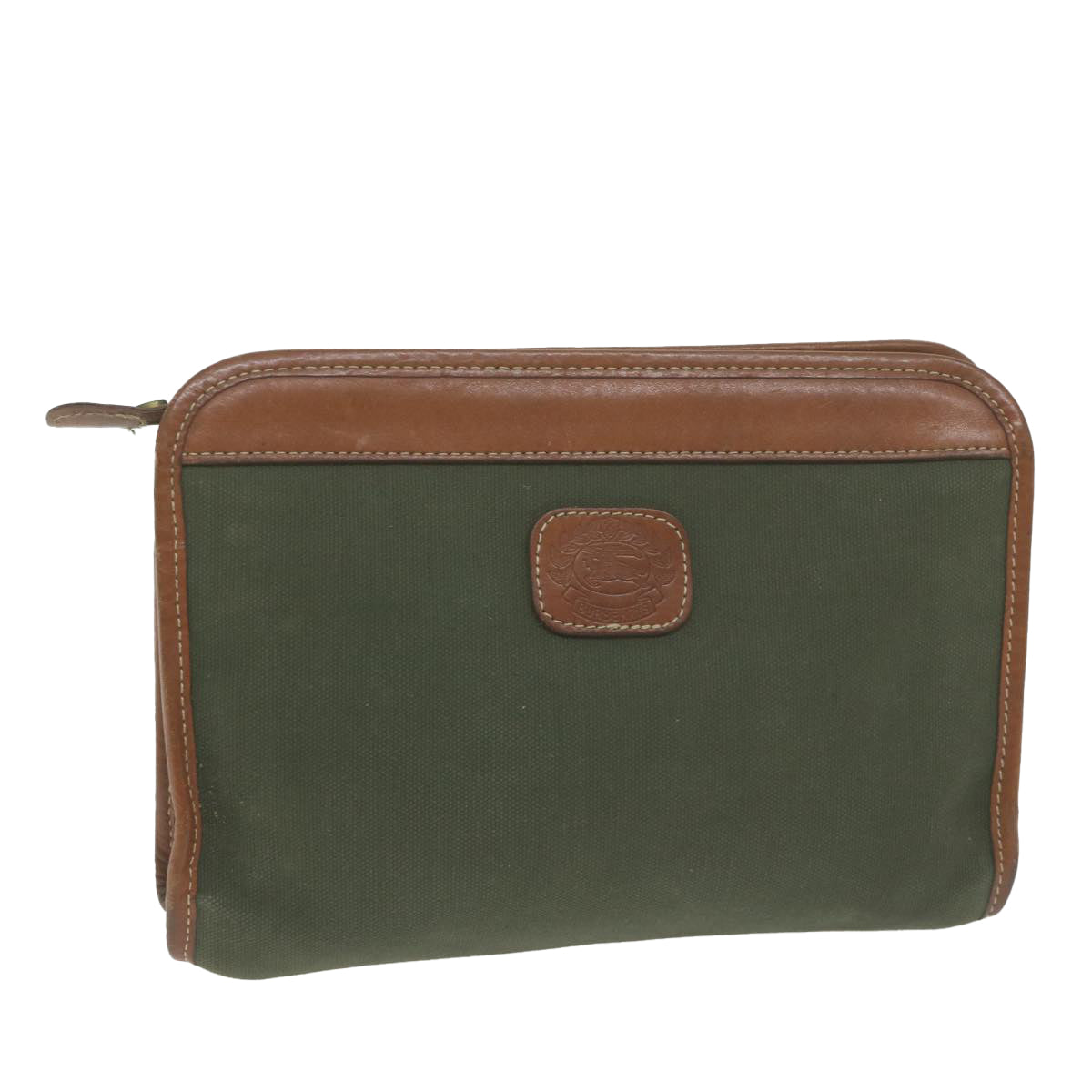 Burberry Luxury ss Clutch Bag Khaki Auth Bs11841 Canvas