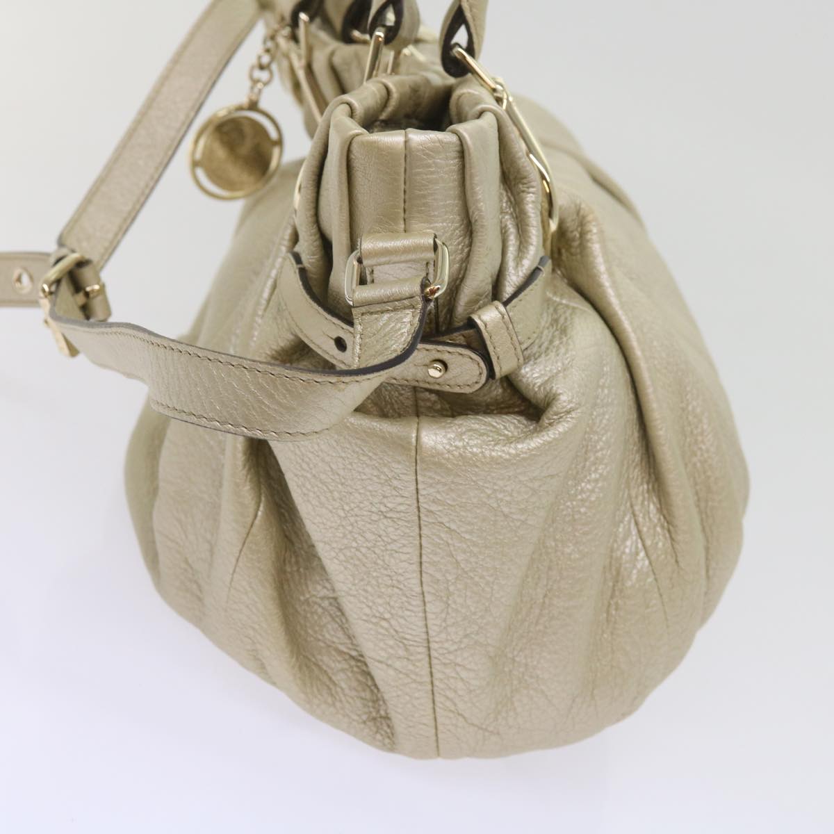 Luxury Hand Bag Way Tone Leather Gold Travel Bag