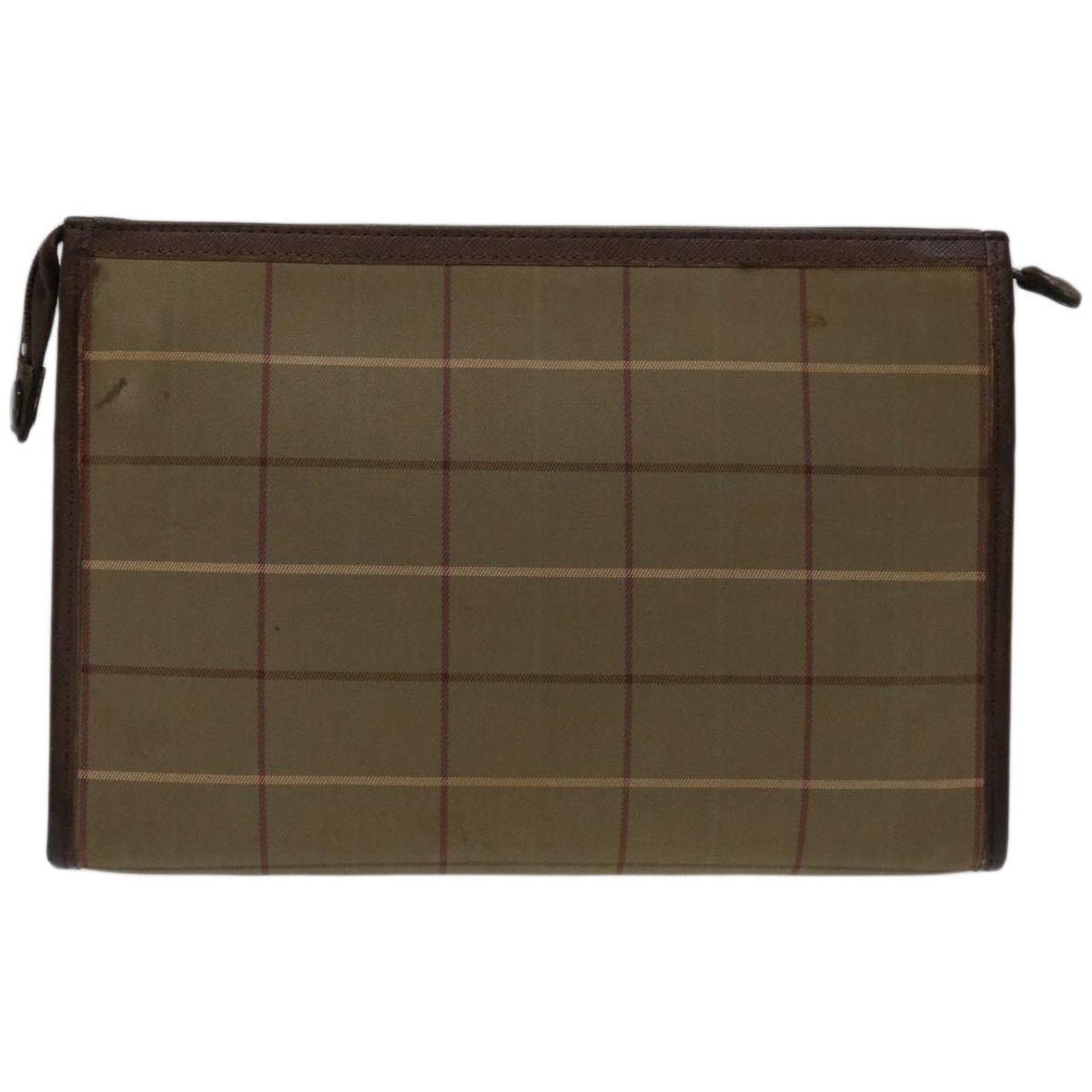 Burberry Luxury ss Nova Check Clutch Bag Auth Bs12054 Canvas Brown