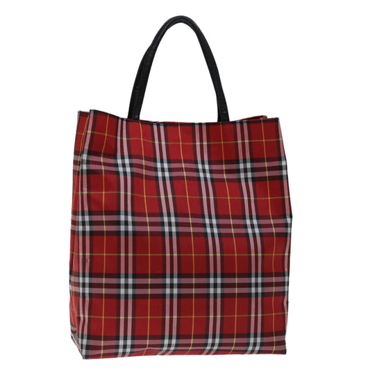 Burberry Luxury Nova Check Hand Bag Auth Bs12551 Nylon Red Travel Bag