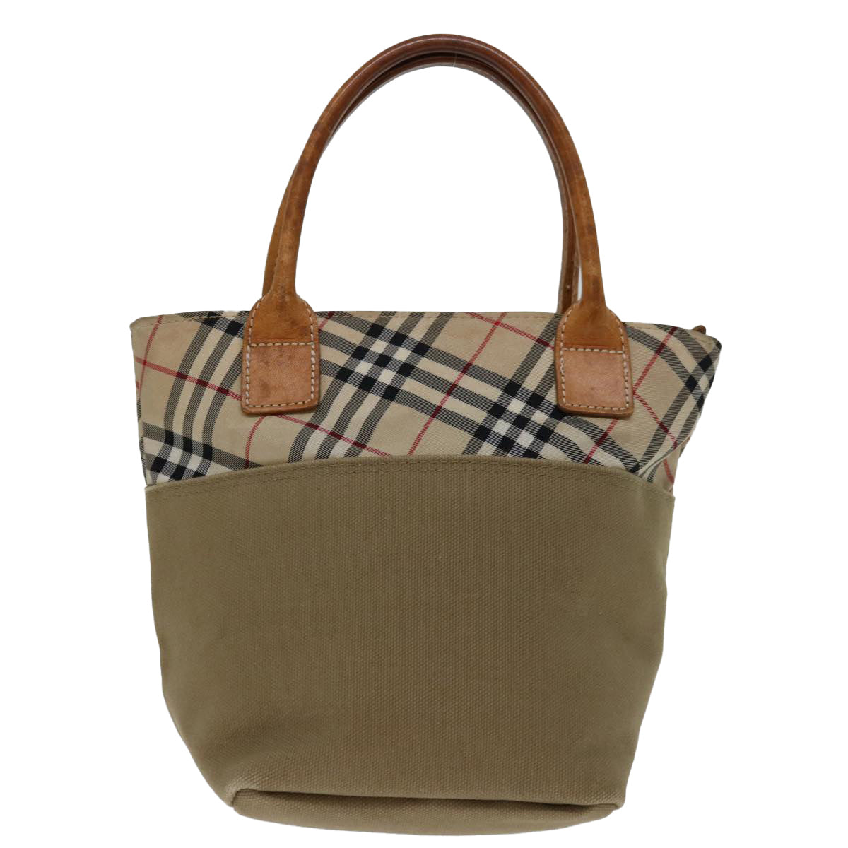 Burberry Luxury ss Label Hand Bag Auth Bs12583 Canvas Beige Blue Travel Bag