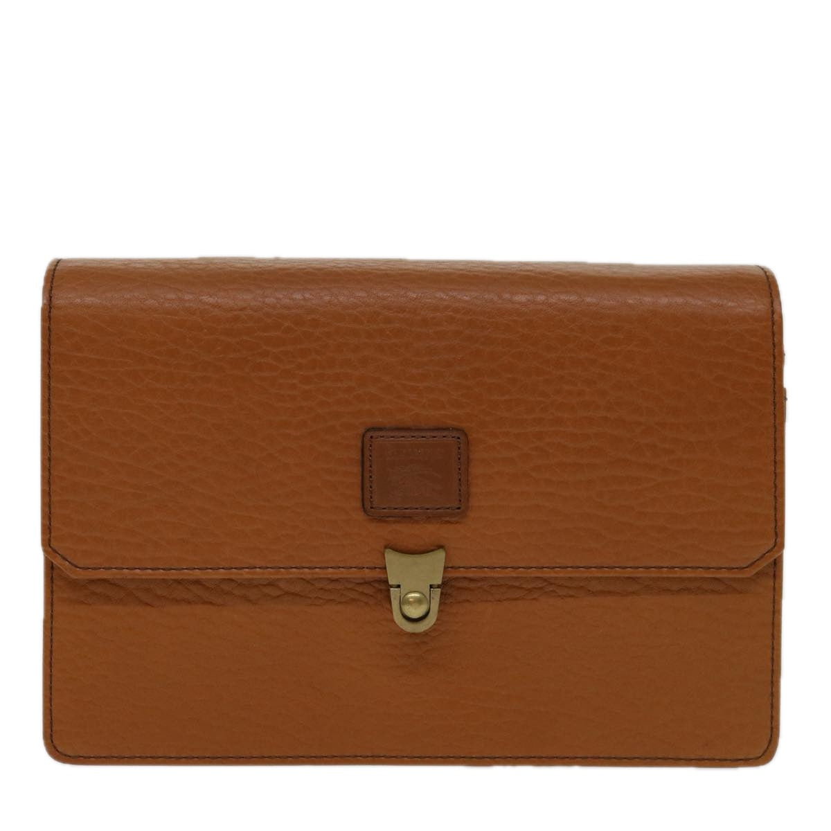 Burberry Luxury ss Clutch Bag Auth Bs12584 Leather Brown