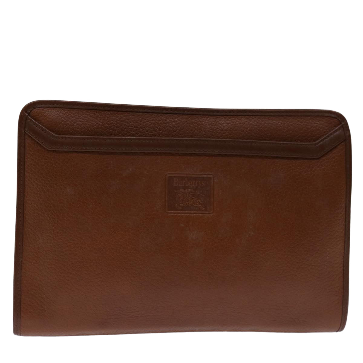 Burberry Luxury ss Clutch Bag Auth Bs12585 Leather Brown