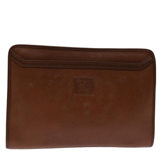 Burberry Luxury ss Clutch Bag Auth Bs12585 Leather Brown