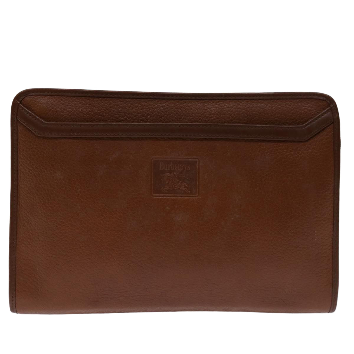 Burberry Luxury ss Clutch Bag Auth Bs12585 Leather Brown