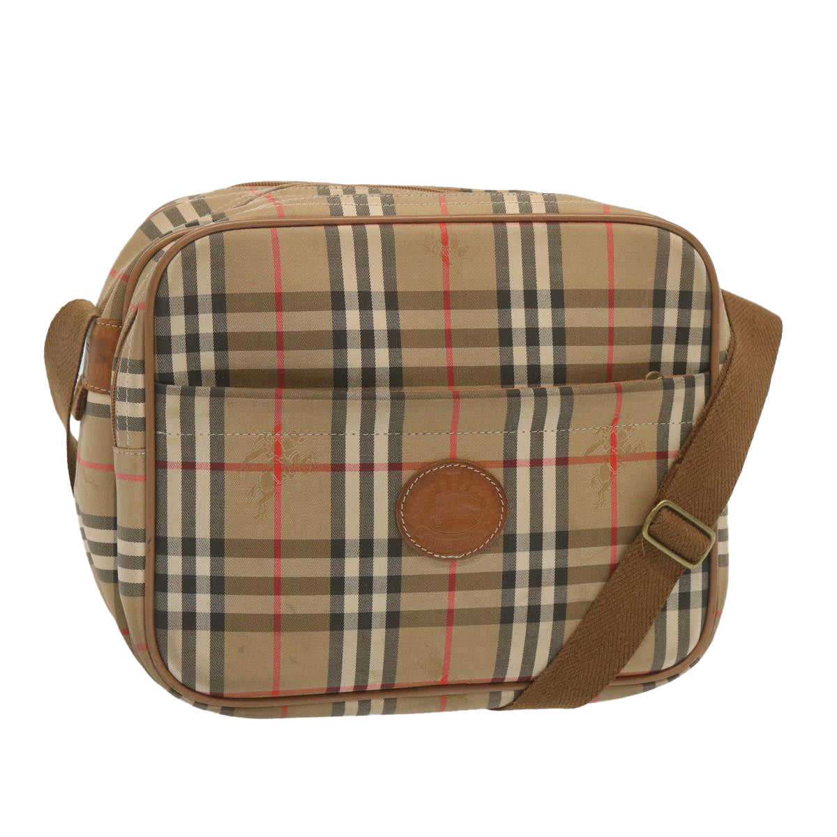 Burberry Luxury ss Nova Check Shoulder Bag Auth Bs12602 Canvas Beige