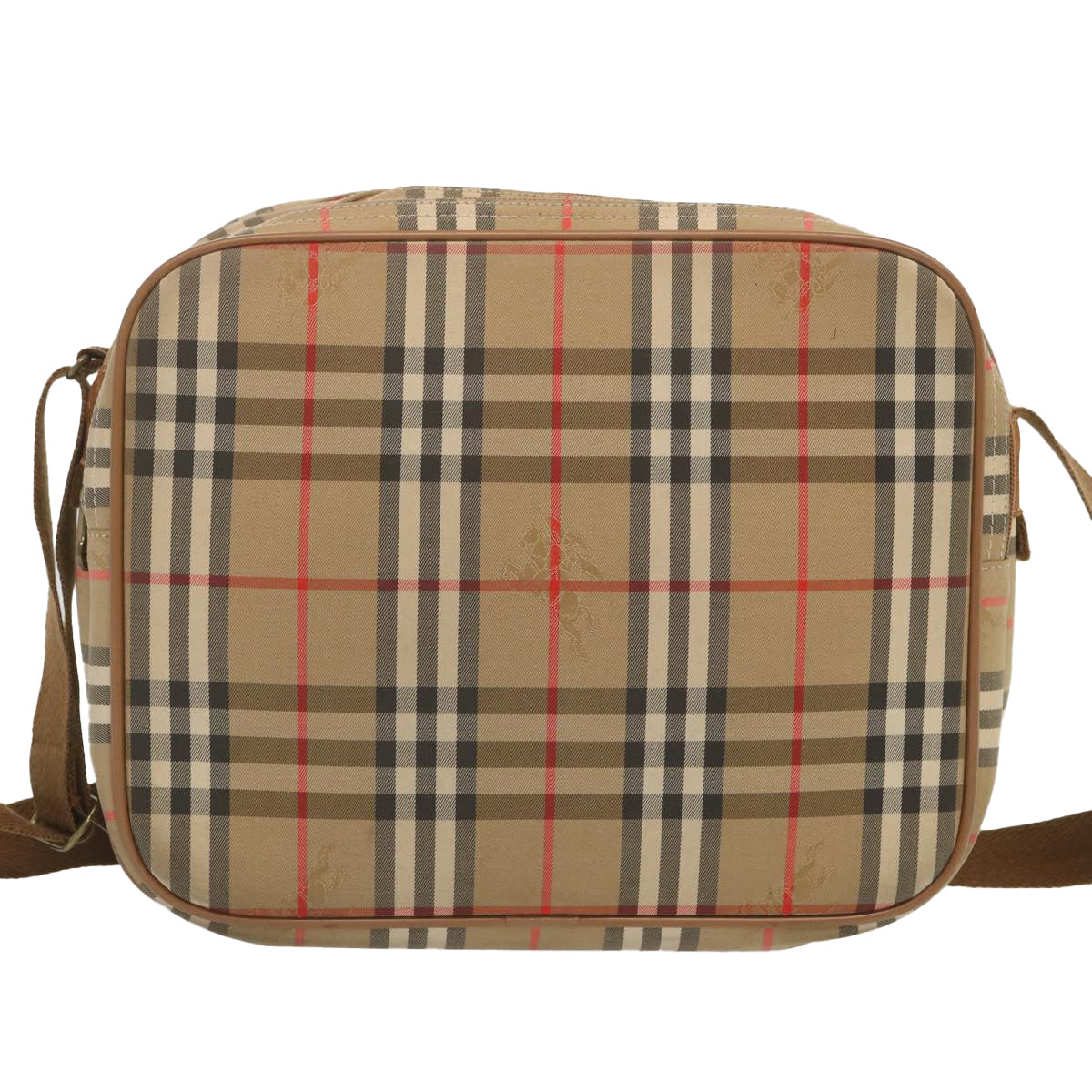 Burberry Luxury ss Nova Check Shoulder Bag Auth Bs12602 Canvas Beige
