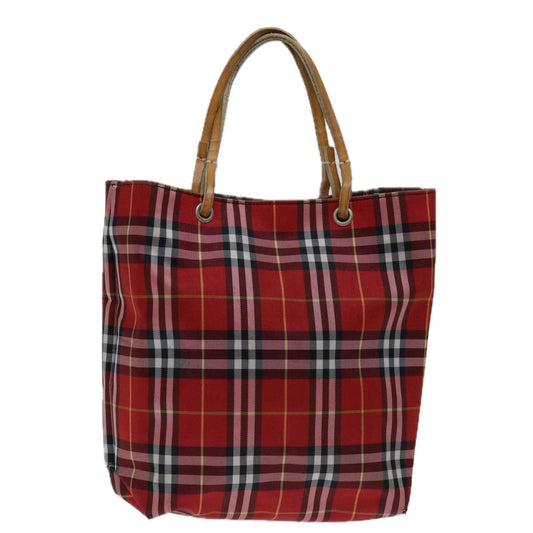 Burberry Luxury Nova Check Hand Bag Auth Bs12782 Nylon Red Travel Bag