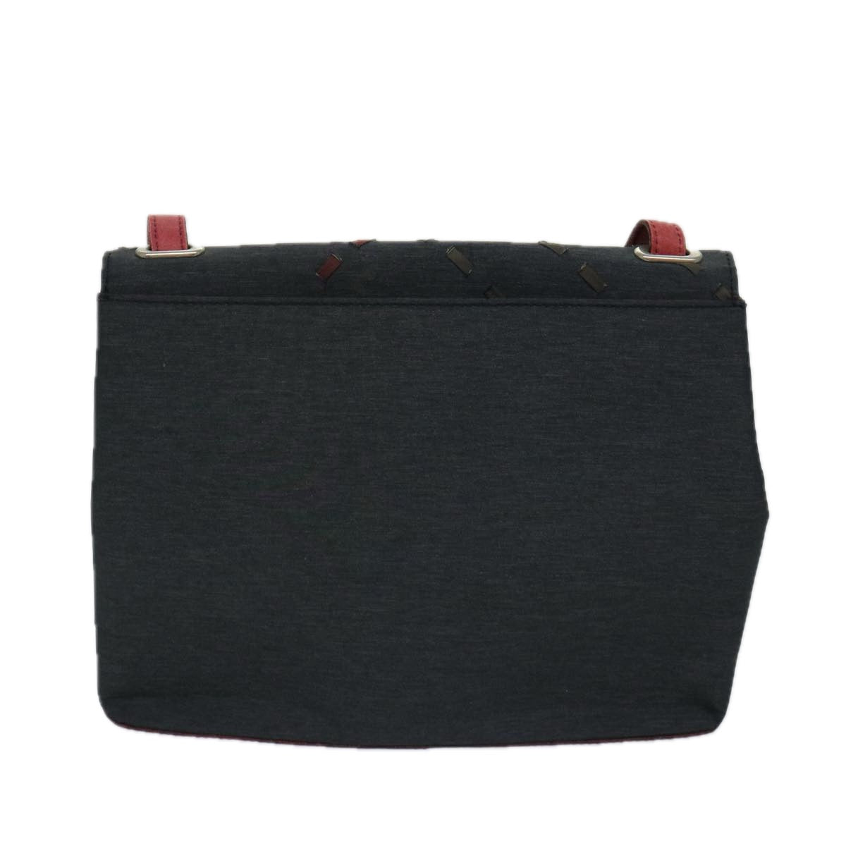 Burberry Luxury Shoulder Bag Auth Bs12799 Canvas Black Red