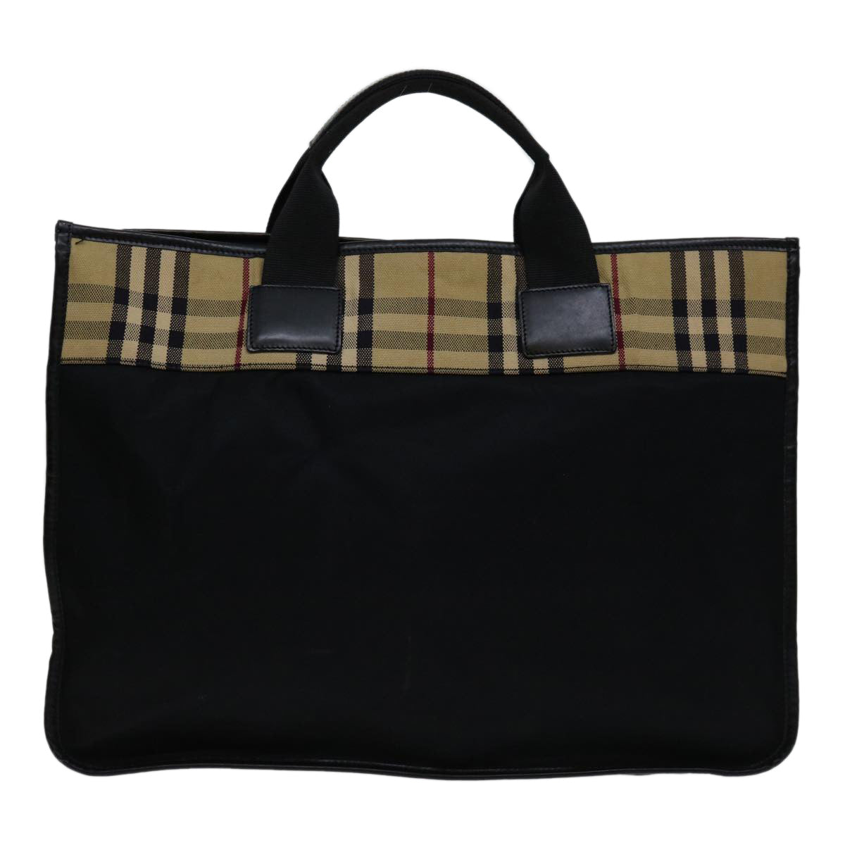 Burberry Luxury Nova Check Hand Bag Auth Bs13067 Nylon Brown Beige Travel Bag