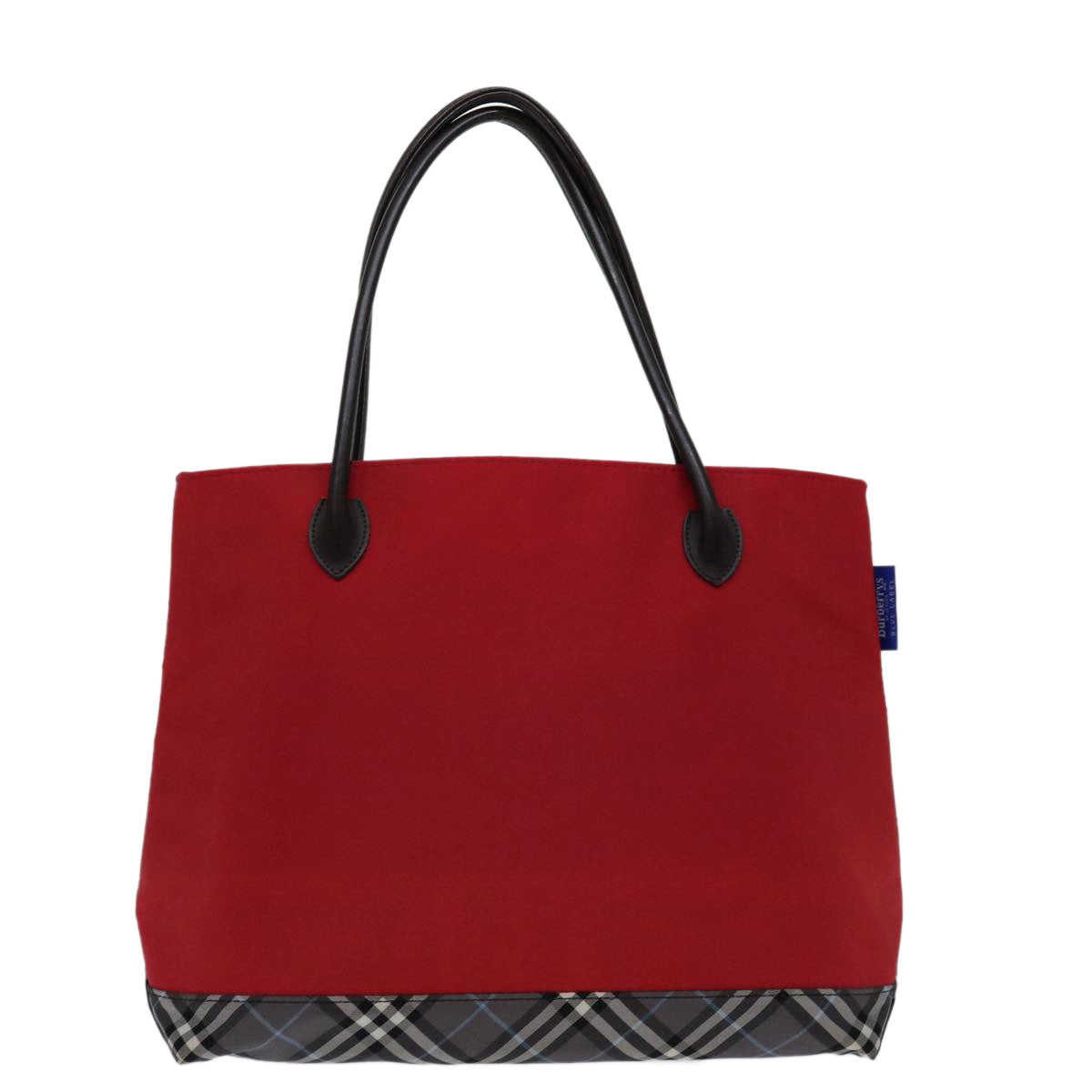 Burberry Luxury ss Nova Check Label Hand Bag Auth Nylon Black Blue Travel Bag Black Auth Bs13095
