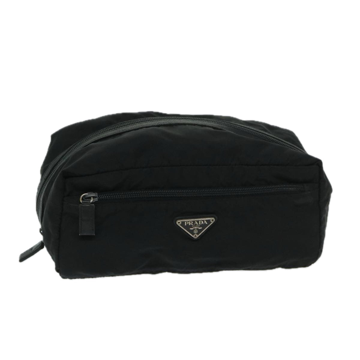 Prada Clutch Bag Auth Nylon Black Black Auth Bs13151