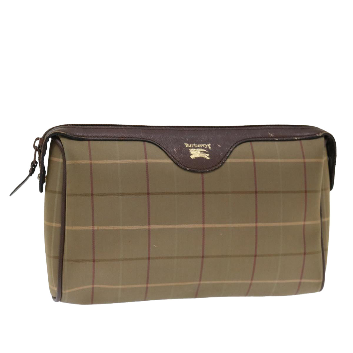 Burberry Luxury ss Nova Check Clutch Bag Auth Bs13367 Canvas Brown