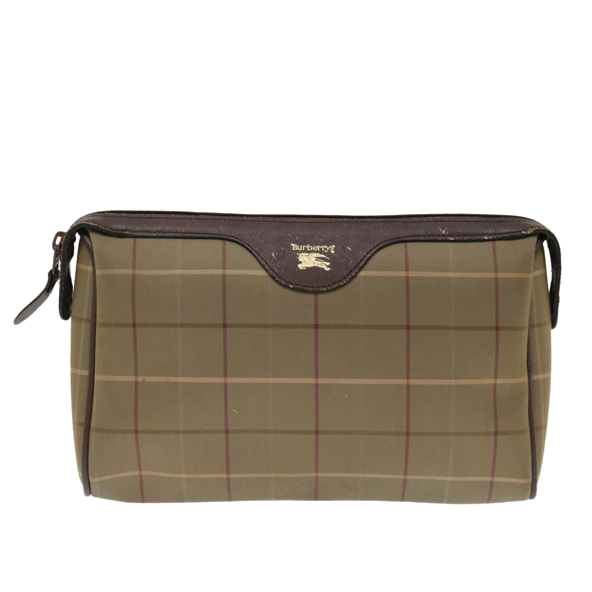 Burberry Luxury ss Nova Check Clutch Bag Auth Bs13367 Canvas Brown