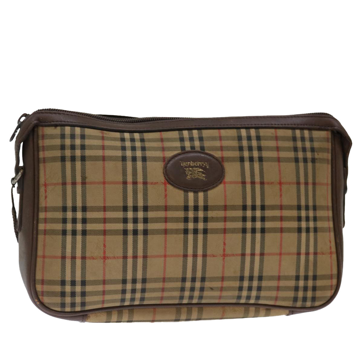 Burberry Luxury ss Nova Check Clutch Bag Auth Bs13410 Canvas Beige