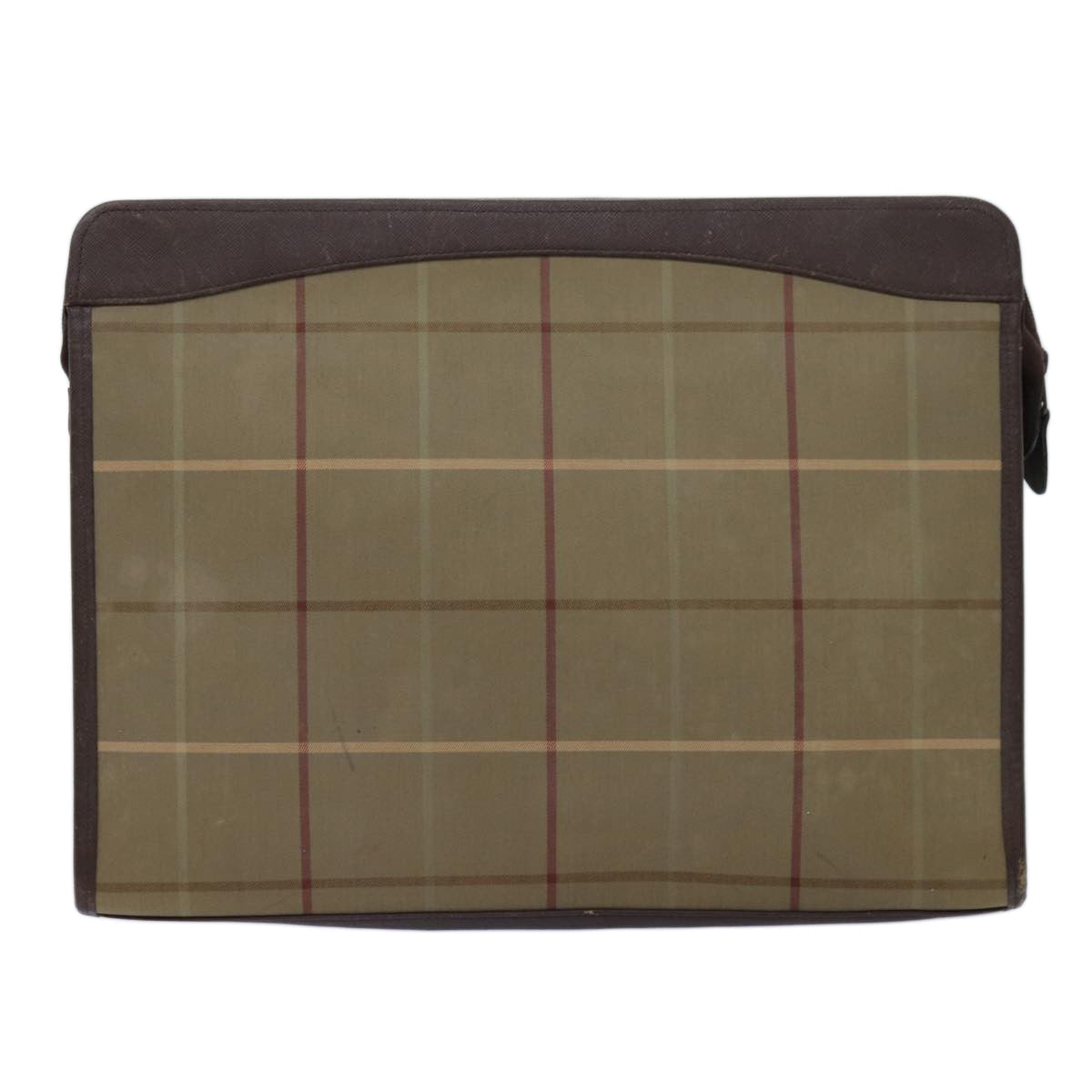 Burberry Luxury ss Nova Check Clutch Bag Auth Bs13823 Canvas Brown
