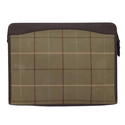 Burberry Luxury ss Nova Check Clutch Bag Auth Bs13823 Canvas Brown