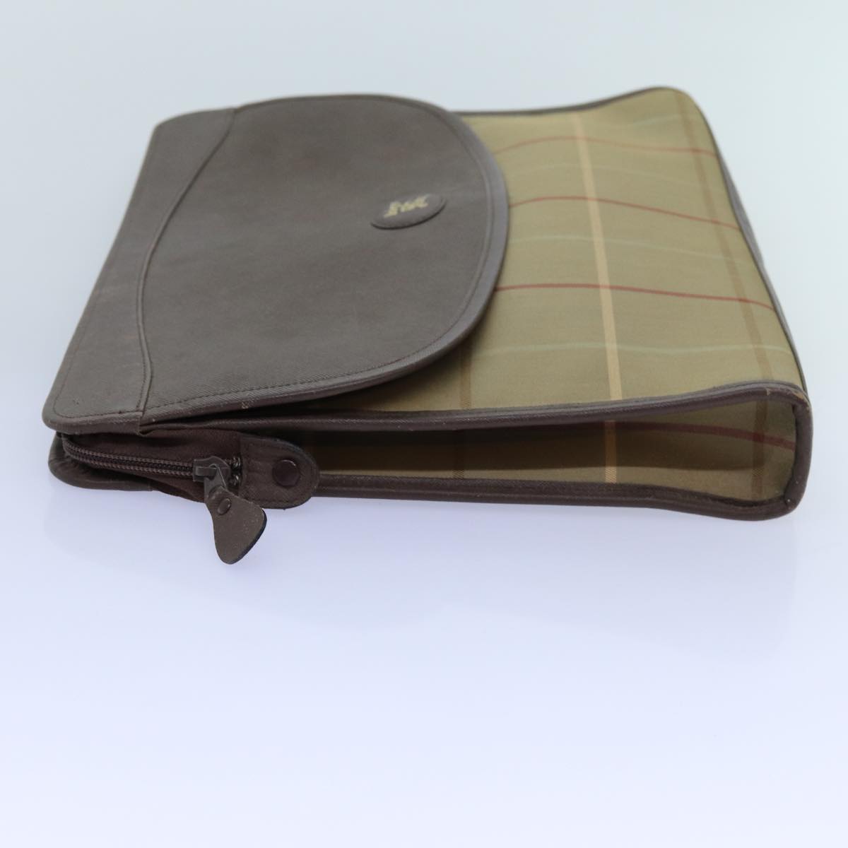 Burberry Luxury ss Nova Check Clutch Bag Auth Bs13823 Canvas Brown