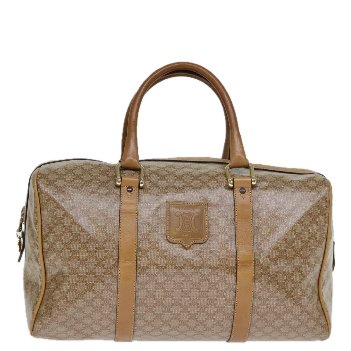 Luxury Macadam Boston Bag Coated Canvas Beige Travel Bag