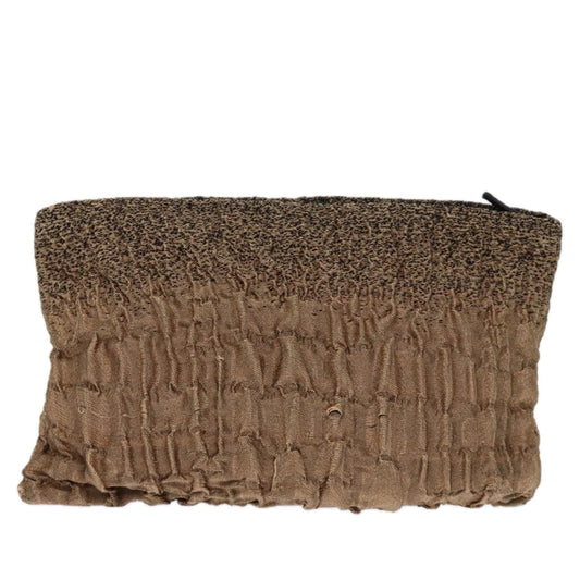 Prada Clutch Bag Auth Canvas Brown