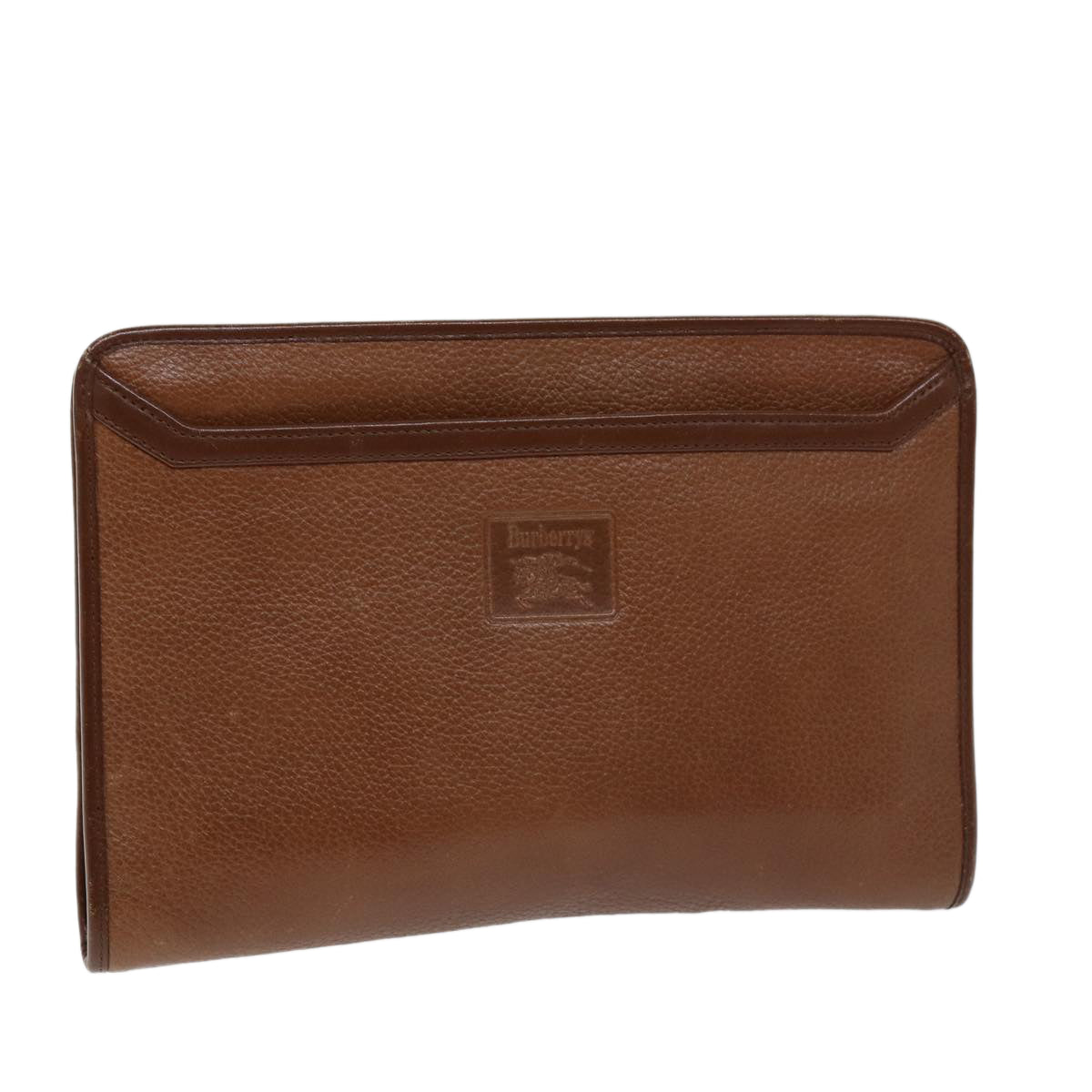 Burberry Luxury ss Clutch Bag Auth Bs14350 Leather Brown