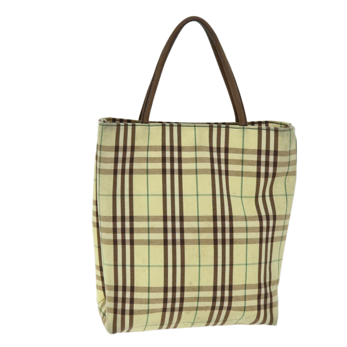 Burberry Luxury Nova Check Hand Bag Auth Bs14382 Canvas Yellow Travel Bag