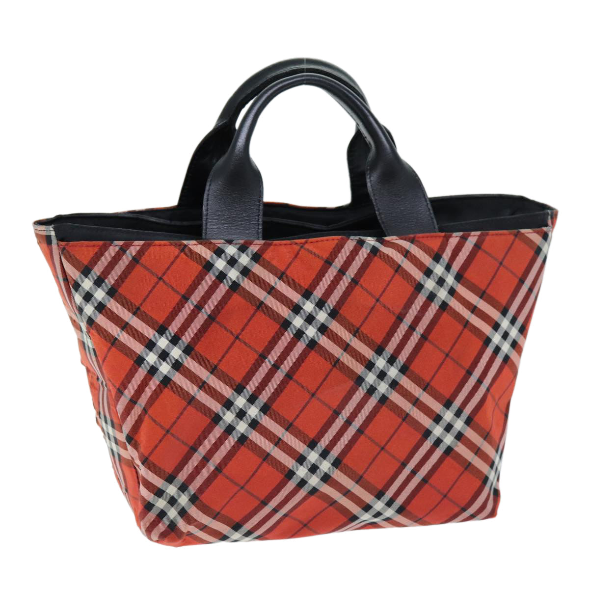Burberry Luxury Nova Check Hand Bag Auth Bs14384 Nylon Red Travel Bag