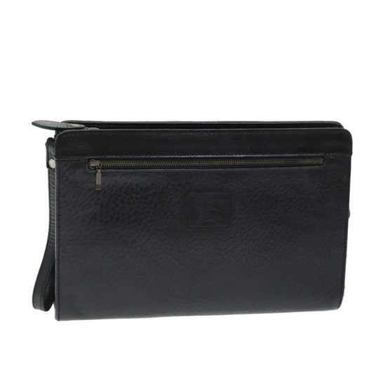 Burberry Luxury ss Clutch Bag Auth Bs14433 Leather Black