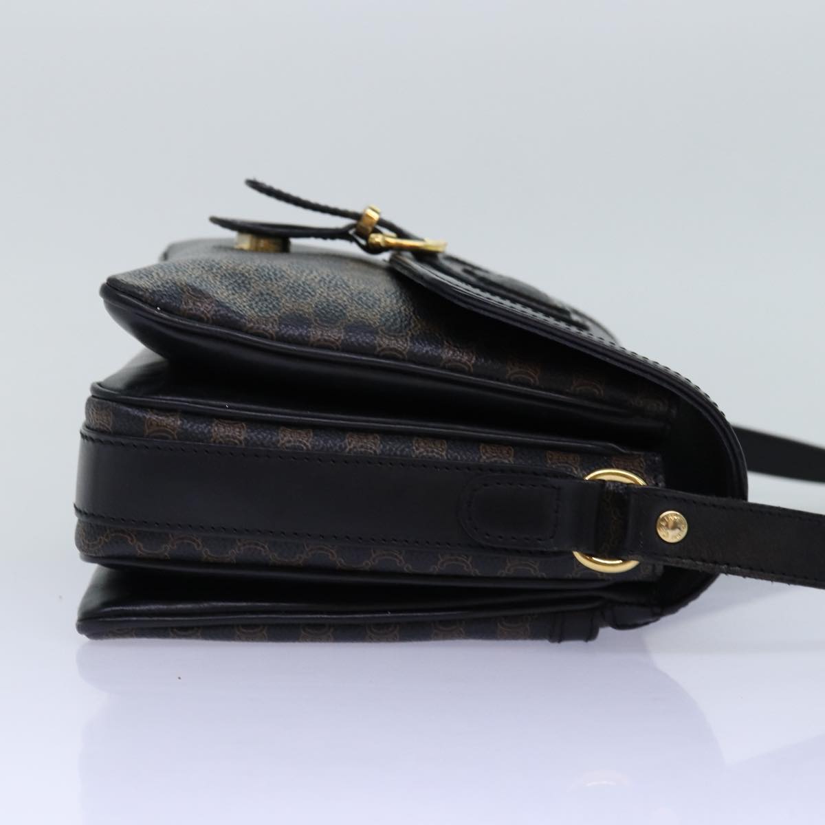 Luxury Macadam Shoulder Bag Pvc Canvas Black