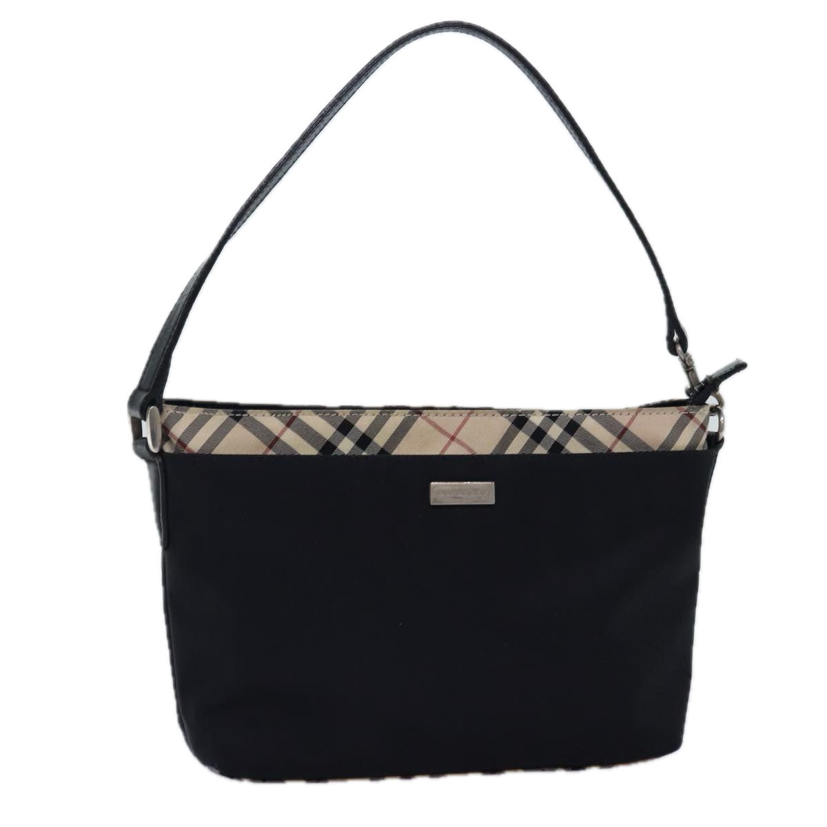 Burberry Luxury Nova Check Shoulder Bag Auth Bs14564 Nylon Black Beige