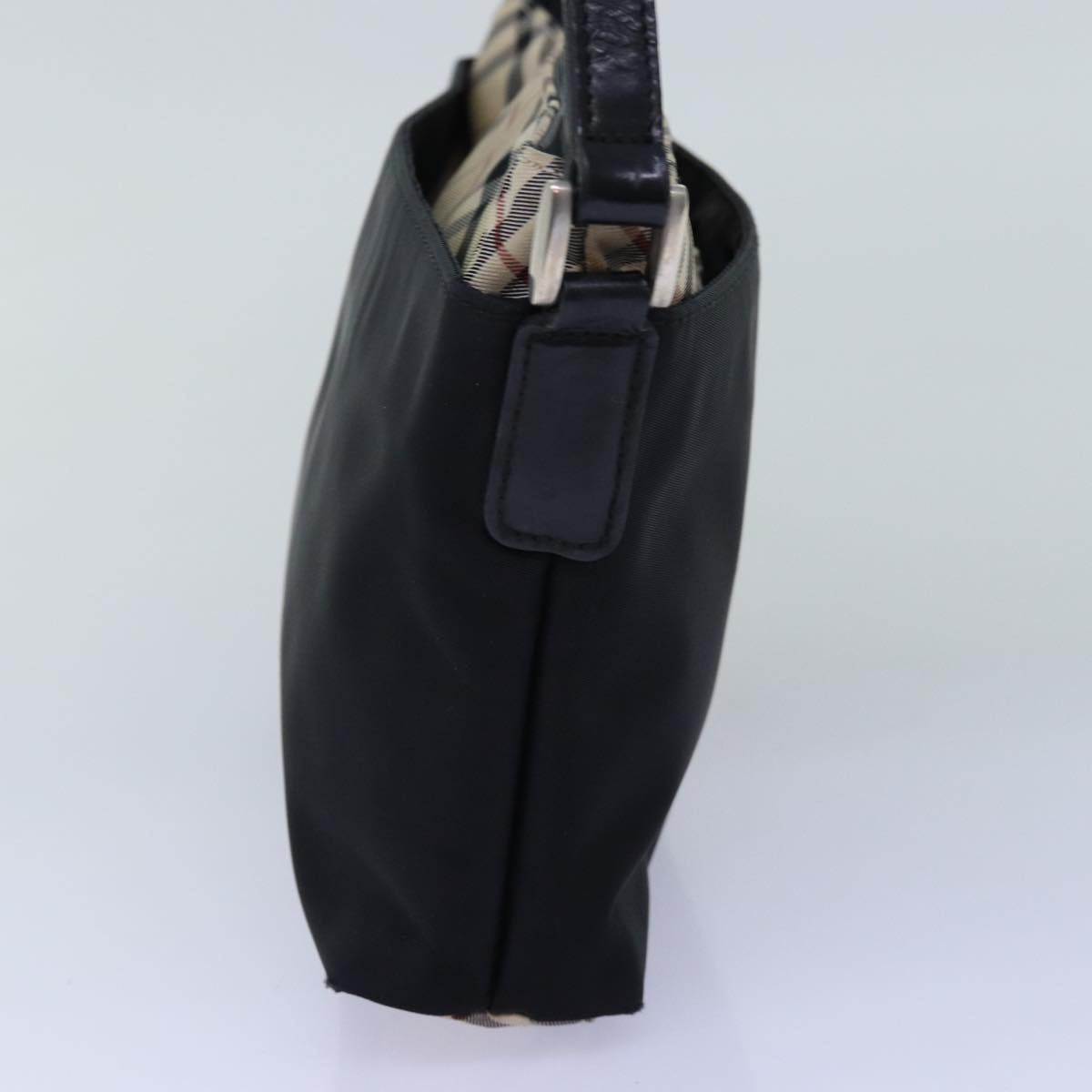 Burberry Luxury Nova Check Shoulder Bag Auth Bs14564 Nylon Black Beige