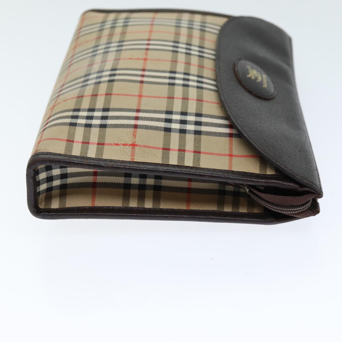 Burberry Luxury ss Nova Check Clutch Bag Auth Bs14645 Canvas Beige