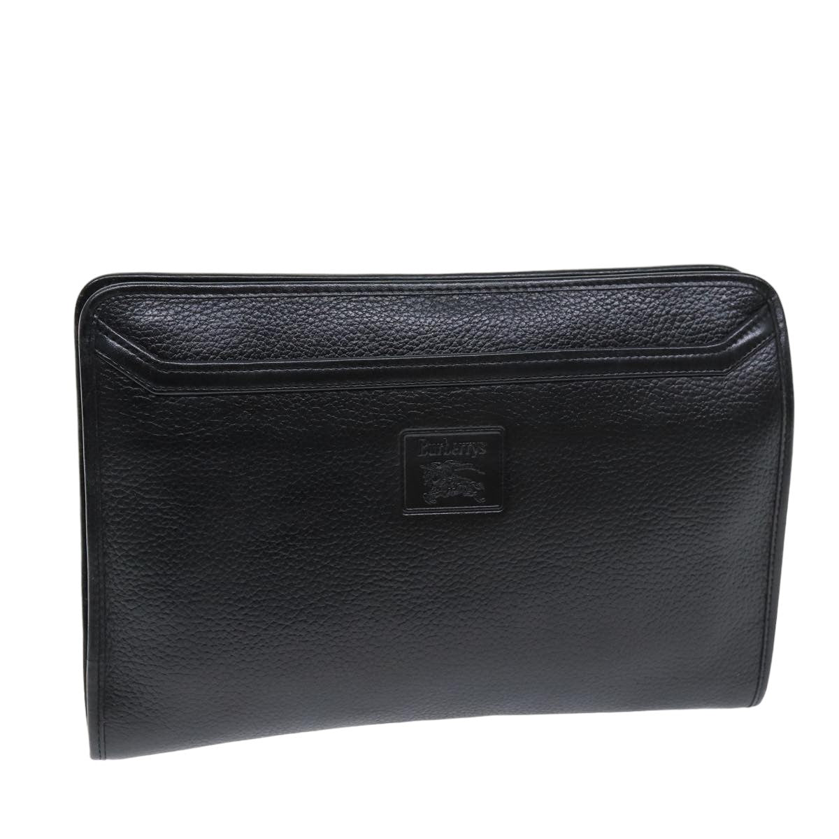 Burberry Luxury ss Clutch Bag Auth Bs14646 Leather Black