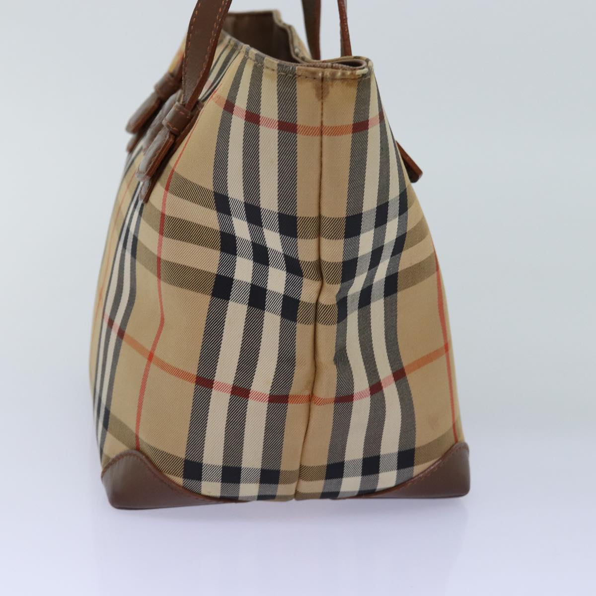 Burberry Luxury ss Nova Check Hand Bag Auth Bs14688 Canvas Beige Travel Bag