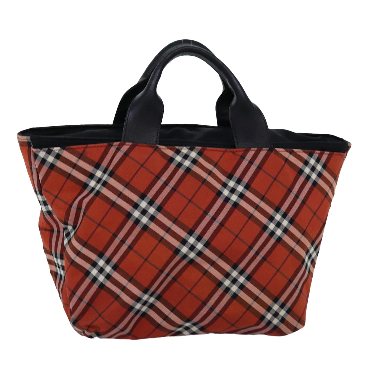 Burberry Luxury Nova Check Hand Bag Auth Bs14690 Nylon Red Travel Bag