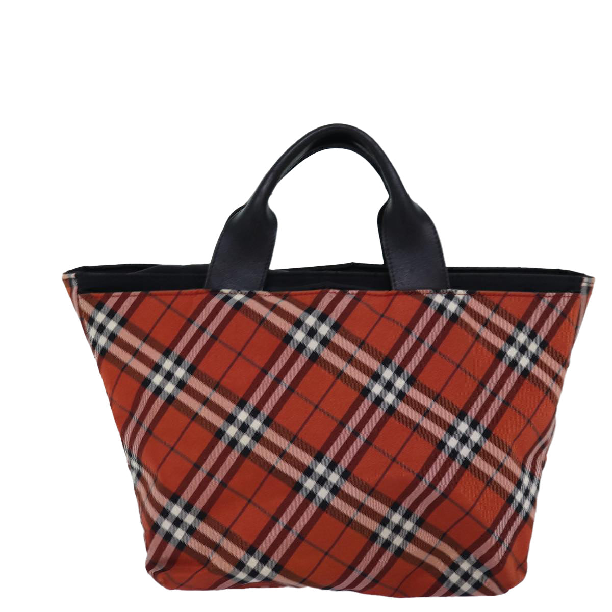 Burberry Luxury Nova Check Hand Bag Auth Bs14690 Nylon Red Travel Bag